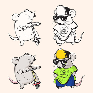 可爱的卡通老鼠