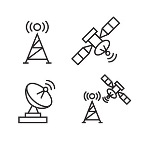 轨道卫星通信线图标