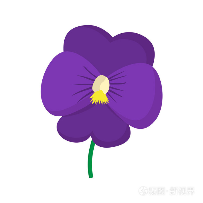紫罗兰色图标,卡通风格