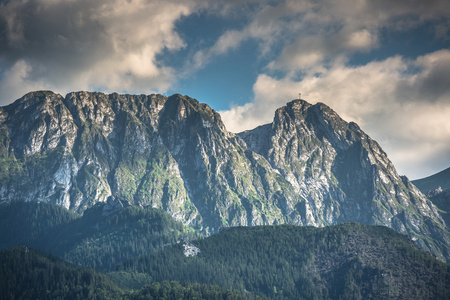 最受欢迎的山 Giewont 在波兰塔特拉山