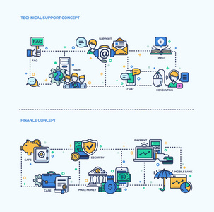 技术支持金融图标商业概念图片