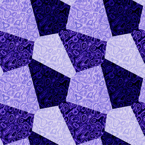 多边形斑驳形状的蓝色和白色大理石无缝模式抽象