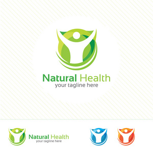 抽象的自然健康的标志。自然健康符号矢量