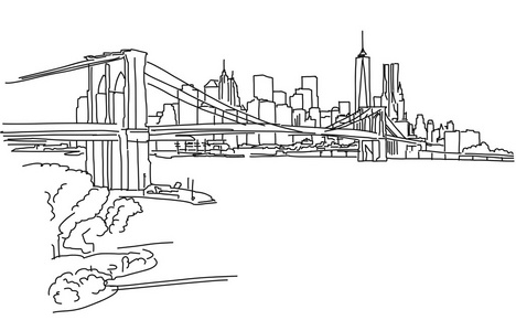 纽约全景与布鲁克林大桥