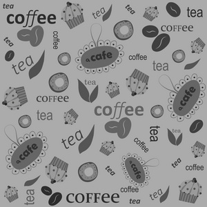 在灰色的茶与咖啡的题字