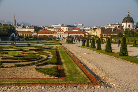 贝尔维登城堡与皇家公园维也纳，奥地利