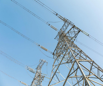 权力 传输 电压 高的 供给 工程 天空 技术 网络 塔架