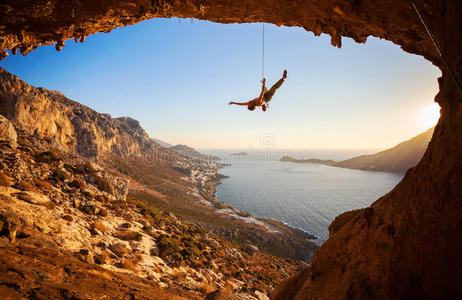 风景 希腊 危险 自然 失败 男人 攀登 悬挑 坠落 挑战