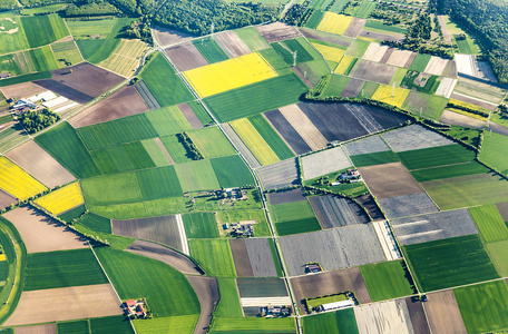 空中的美因茨附近的农田图片