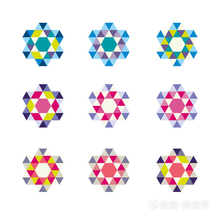 观赏马赛克标志模板设置符号图标