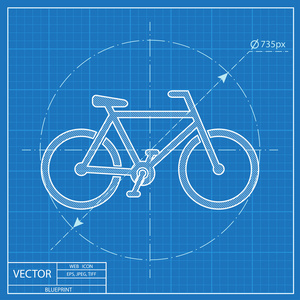 自行车的蓝图图标
