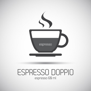 Cup 的咖啡 doppio，简单的矢量图标