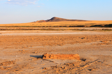 沙漠景观中的盐化平原