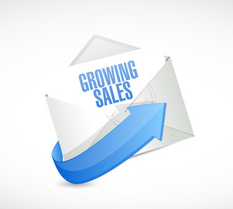 增长销售邮件标志概念