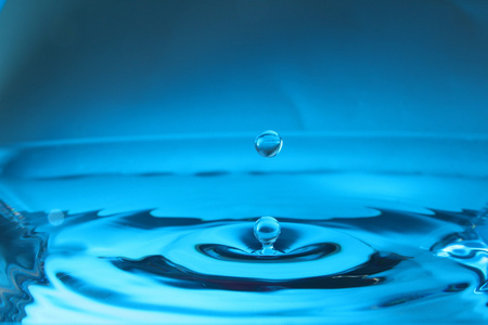 水滴与蓝色背景图片