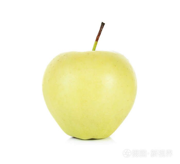 孤立在白色背景上的黄色苹果