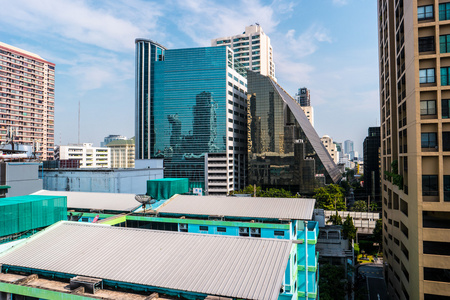 曼谷城市景观与现代高科技的建筑