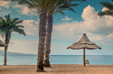 桑迪海滩的埃拉特著名的旅游胜地和以色列的