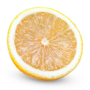 一半的柠檬水果上白色孤立