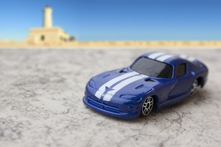 蓝色跑车模型