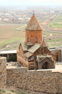 古老的修道院 Khor Virap 在亚美尼亚