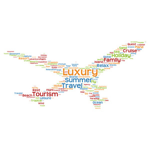 作为飞机旅行词云或 wordcloud