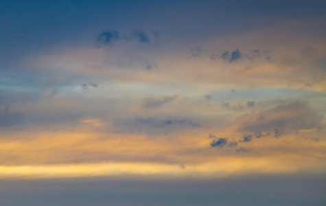 天空与云彩在夕阳下