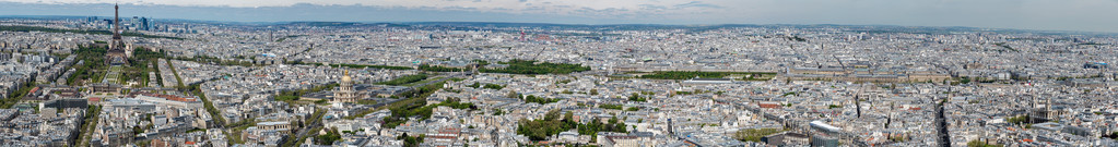 巴黎城市景观鸟瞰全景