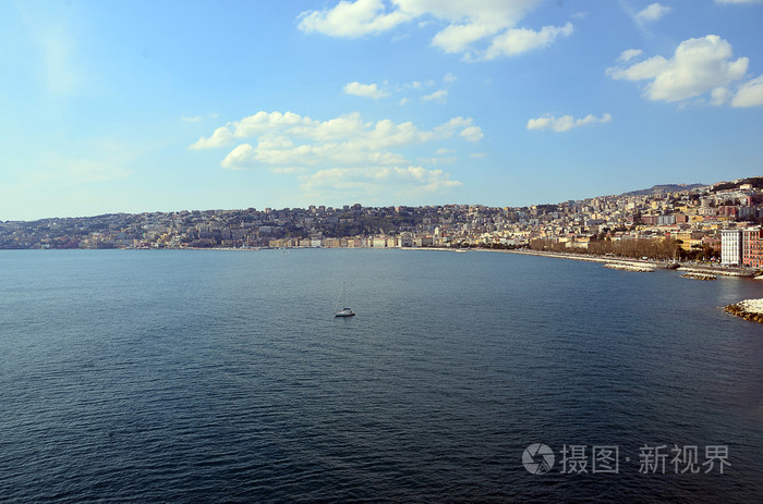 下在南意大利的那不勒斯湾的风景