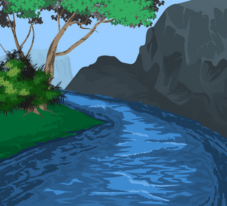 河，自然景观背景