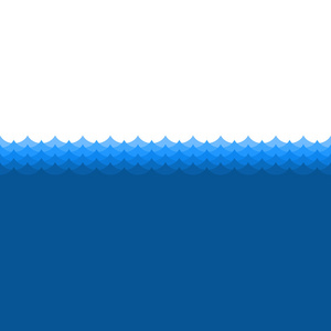 蓝海波无缝背景。矢量