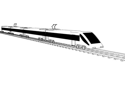火车轮廓矢量