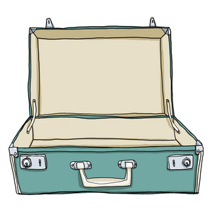 老式的行李  手提箱旅行开放是空可爱说明