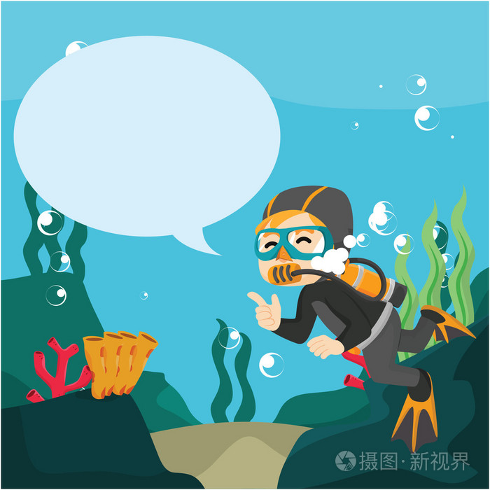 潜水员水下的标注