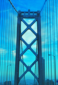 美国旧金山 旧金山旧金山奥克兰湾大桥的细节于1936年11月12日开通