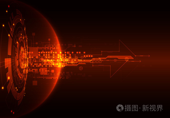 摘要红色数字通信技术背景. 向量