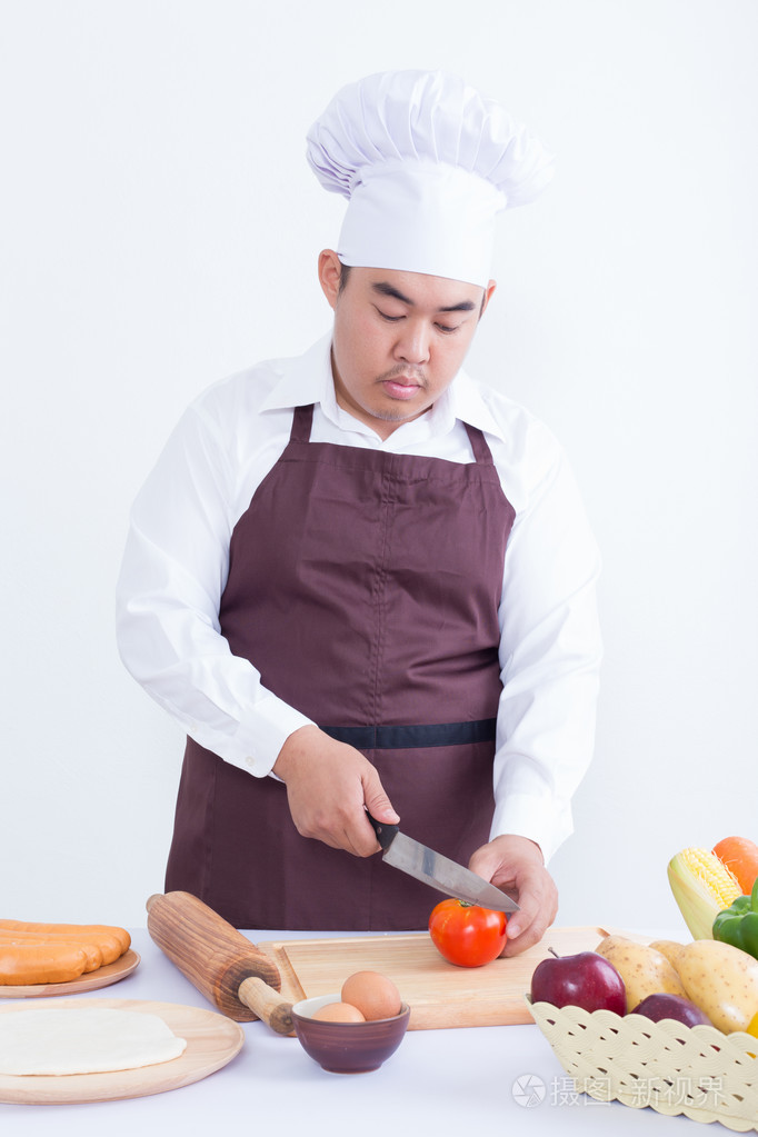 男厨师烹饪概念