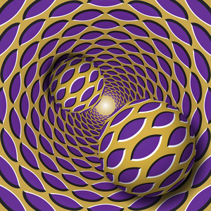 用尖的椭圆图案的两个球前进旋转紫色指出的椭圆金色漏斗