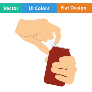 人类的手打开铝可以图标