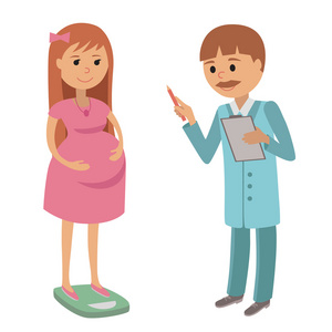 一名孕妇在产前体检的插图图片