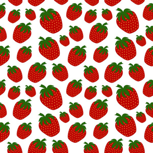 无缝的草莓图案。矢量图