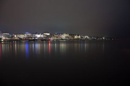 令人惊异的夜景，从苏黎世，瑞士