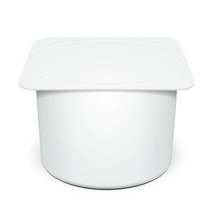 白色杯子浴缸食品塑料容器甜点酸奶冰。