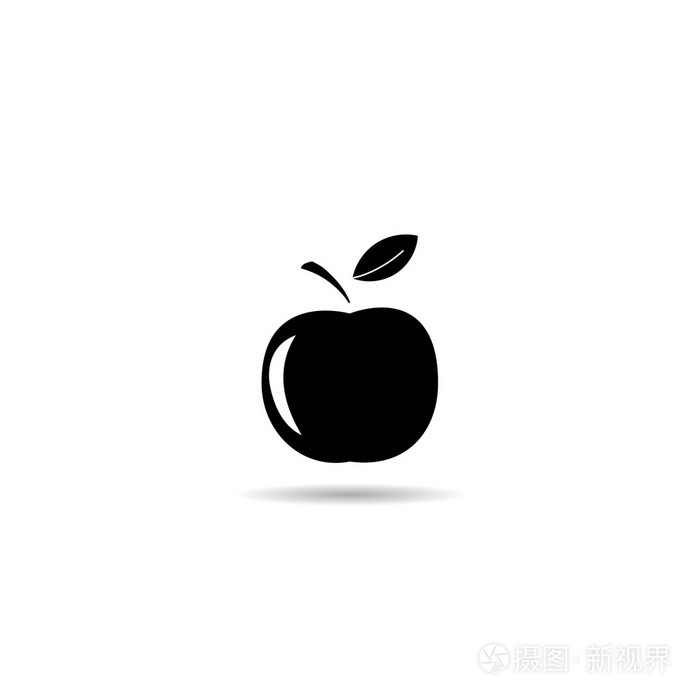 苹果图标. 白底苹果图标