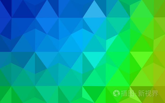 多色的绿色 蓝色的多边形设计模式,三角形和梯度的折纸样式组成的