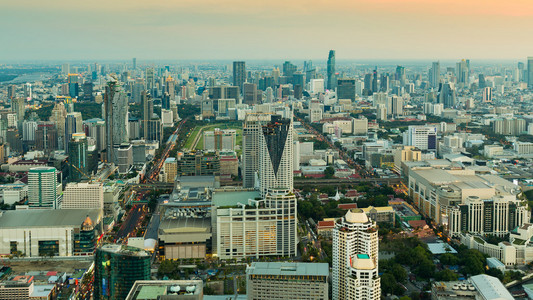 鸟瞰图，从曼谷中央商业区