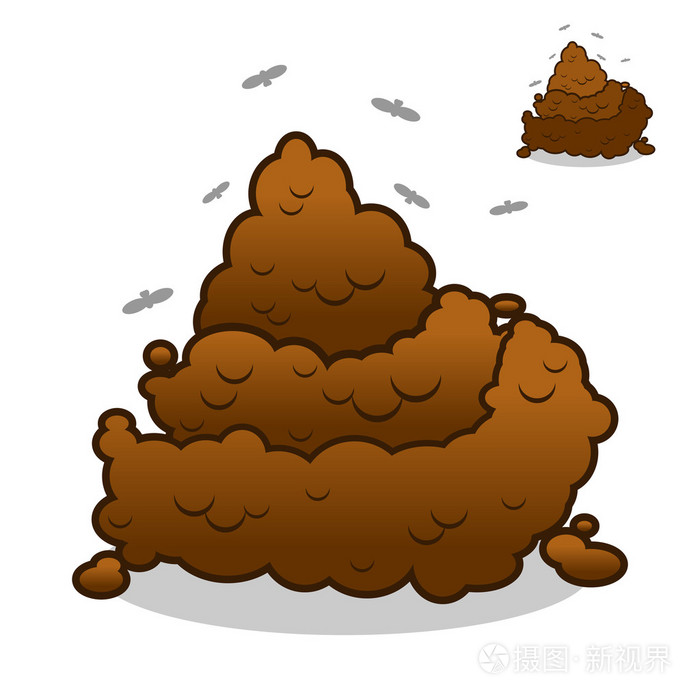 便便. 一堆白色背景上的垃圾. turdiso