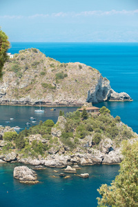 海岸线意大利西西里岛的陶尔米纳