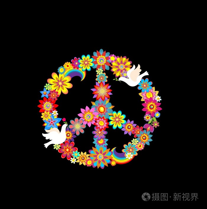与纸鸽子和平花象征