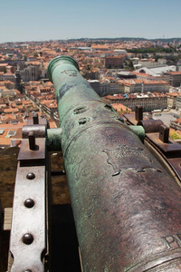 大炮的细节指向里斯本，葡萄牙